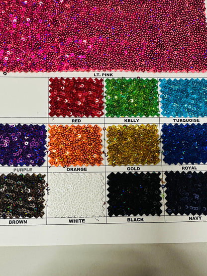 Luxury 3D sequins embroidered on spandex base 4-way stretch 58/60” Sold by the YD.