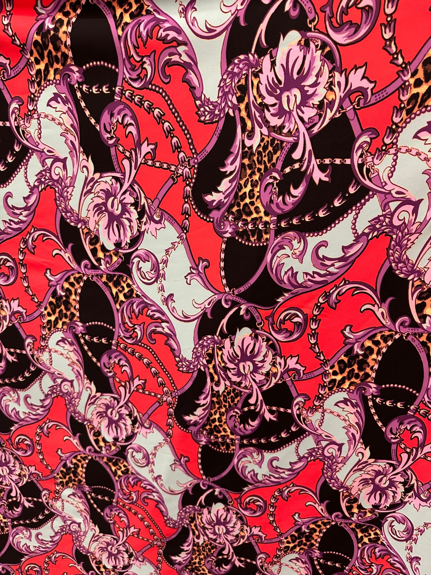 New Brand fashion design Lavender/Red print on great quality of nylon spandex 4-way stretch 58/60” Sold by the YD. Ships Worldwide From LA