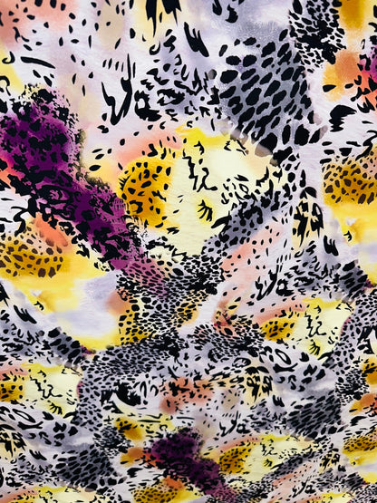 Exotic Safari Wild cats design multicolor print on best quality of nylon spandex 4-way stretch 58/60” Sold by the YD.