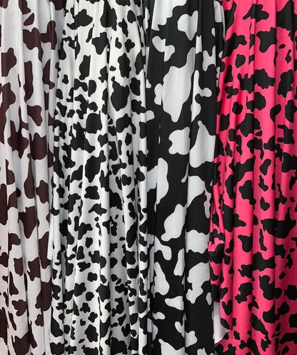 Cow Exotic design print on best quality of nylon spandex 4-way stretch 58/60” Sold by the YD.