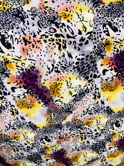 Exotic Safari Wild cats design multicolor print on best quality of nylon spandex 4-way stretch 58/60” Sold by the YD.