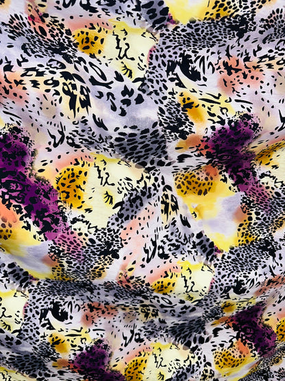 Exotic Safari Wild cats design multicolor print on best quality of nylon spandex 4-way stretch 58/60” Sold by the YD.