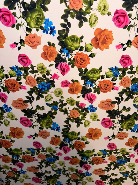 New Romantic floral design print on best quality of nylon spandex 4-way stretch 58/60” Sold by the YD. Ships worldwide from L.A