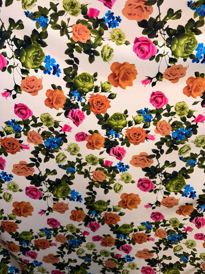 New Romantic floral design print on best quality of nylon spandex 4-way stretch 58/60” Sold by the YD. Ships worldwide from L.A