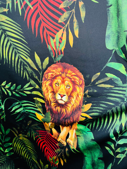 New Exotic Lion King design print on best quality of nylon spandex 4-way stretch 58/60” Sold by the YD. Ships worldwide from LA