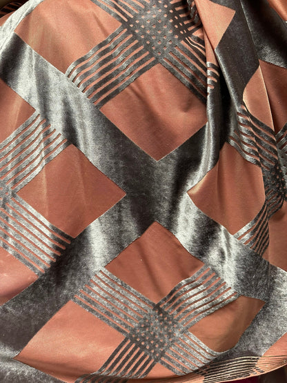 New  Luxury Geometric design burnout stretch velvet 4-way stretch blush/pink 58/60” Sold by the YD.