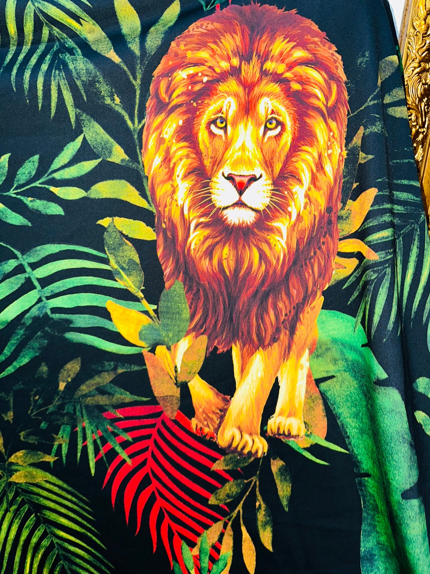 New Exotic Lion King design print on best quality of nylon spandex 4-way stretch 58/60” Sold by the YD. Ships worldwide from LA