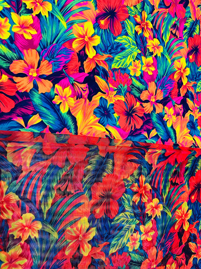 Hawaiian design colorful with bright colors print on nylon spandex and power mesh best quality 4-way stretch