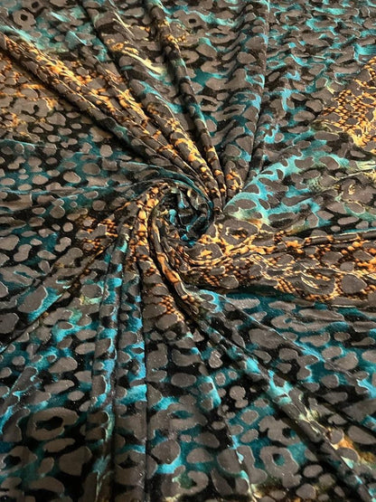 Safari snake Luxury design burnout stretch velvet 4-way stretch 58/60” Sold by the YD. Ships worldwide from Los Angeles California USA