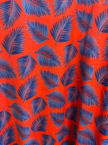 New  Tropical Leaf design print on best quality of nylon spandex 4-way stretch 58/60” Sold by the YD. Ships worldwide from Los Angeles Calif