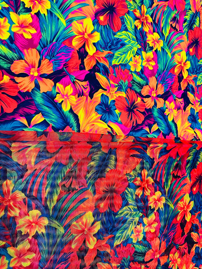 Hawaiian design colorful with bright colors print on nylon spandex and power mesh best quality 4-way stretch