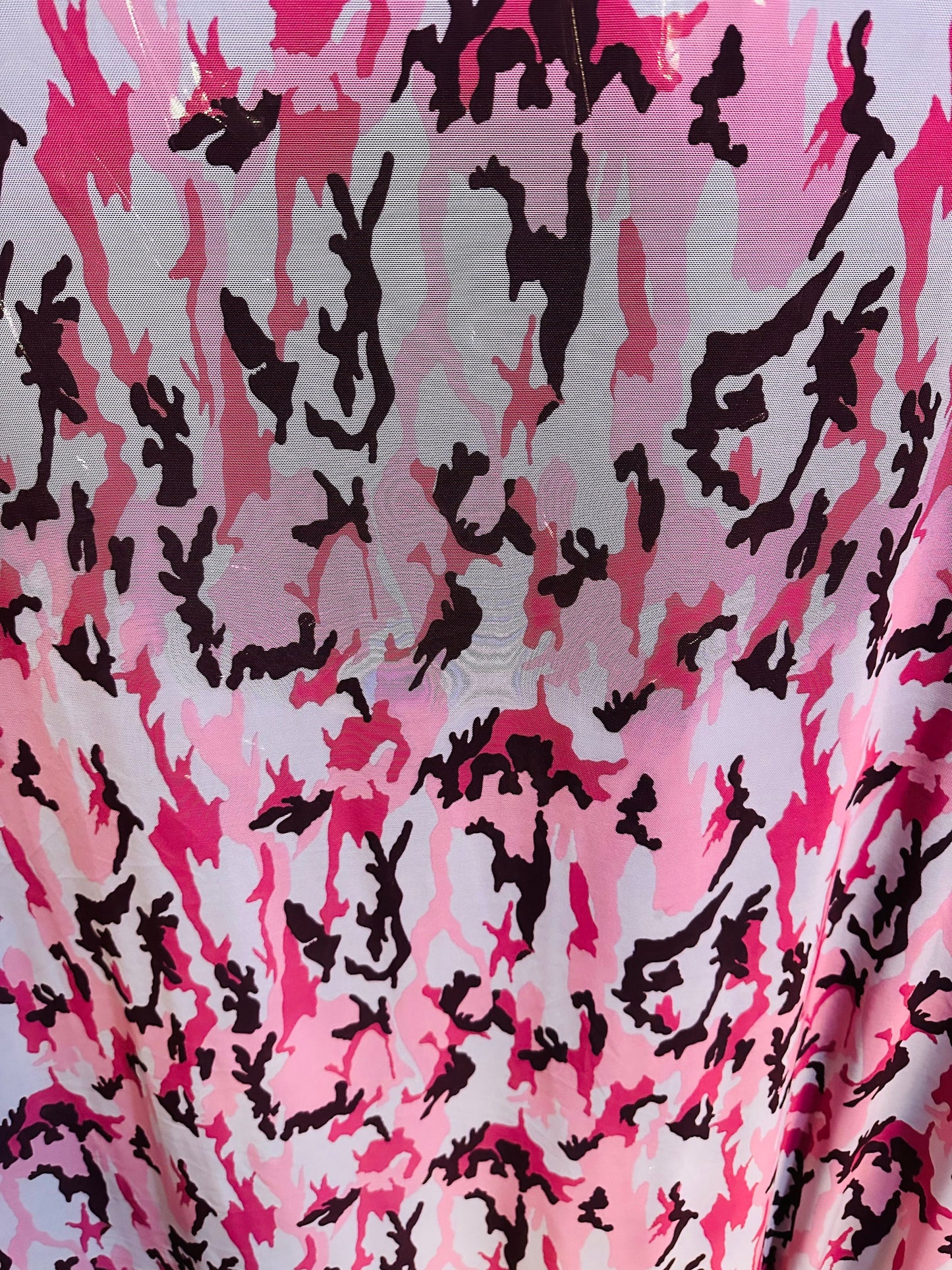 Camouflage pink multicolor print on great quality of nylon power mesh 4-way stretch