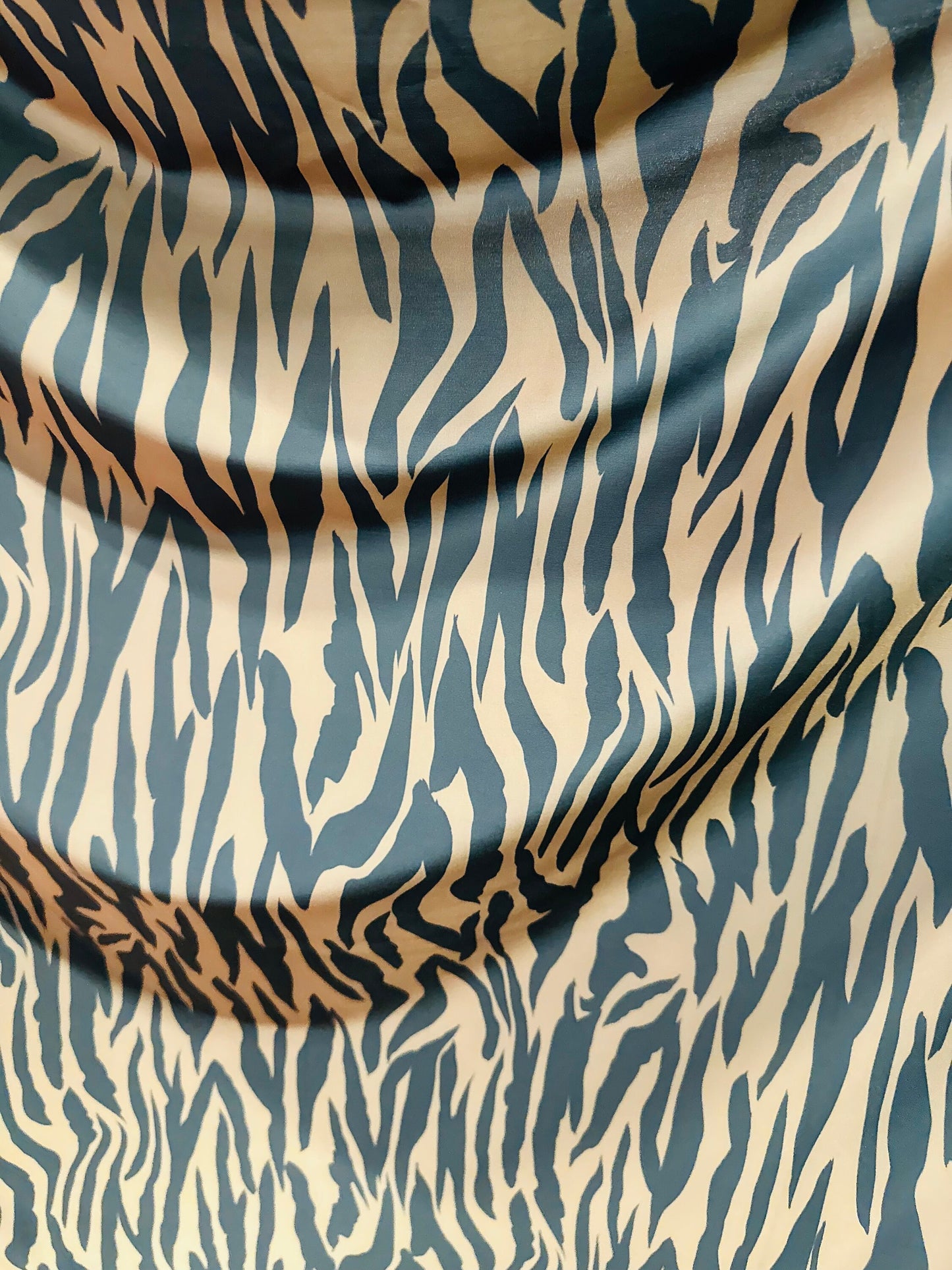 Zebra design Nude/Black print on great quality of nylon spandex 4-way stretch