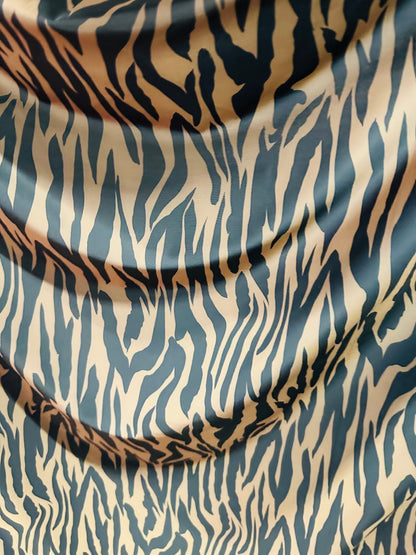 Zebra design Nude/Black print on great quality of nylon spandex 4-way stretch