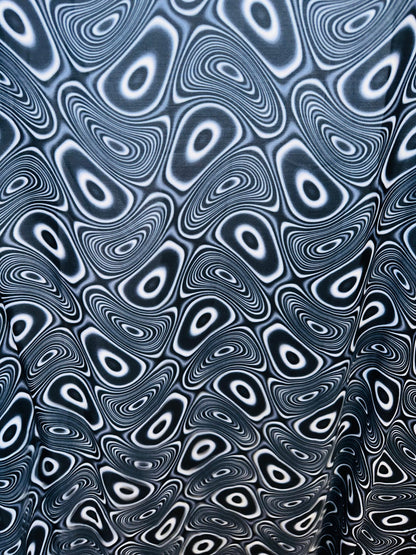 New modern abstract design black/white print on great quality of nylon spandex 4-way stretch