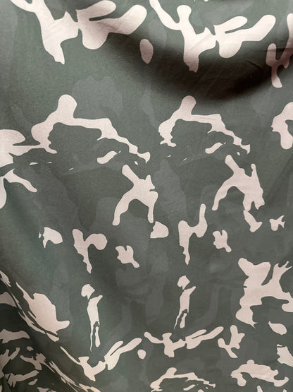 Camouflage design print on heavy nylon spandex 4-way stretch 58/60”