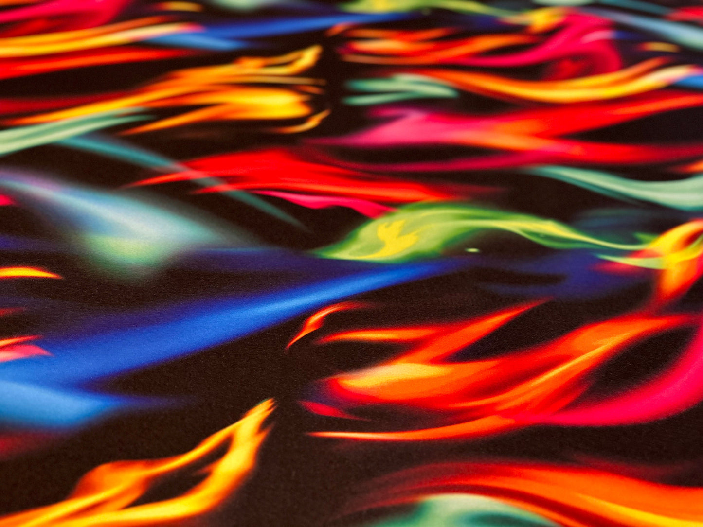 Luxury Flames design multicolor print on great quality of nylon spandex 4-way stretch