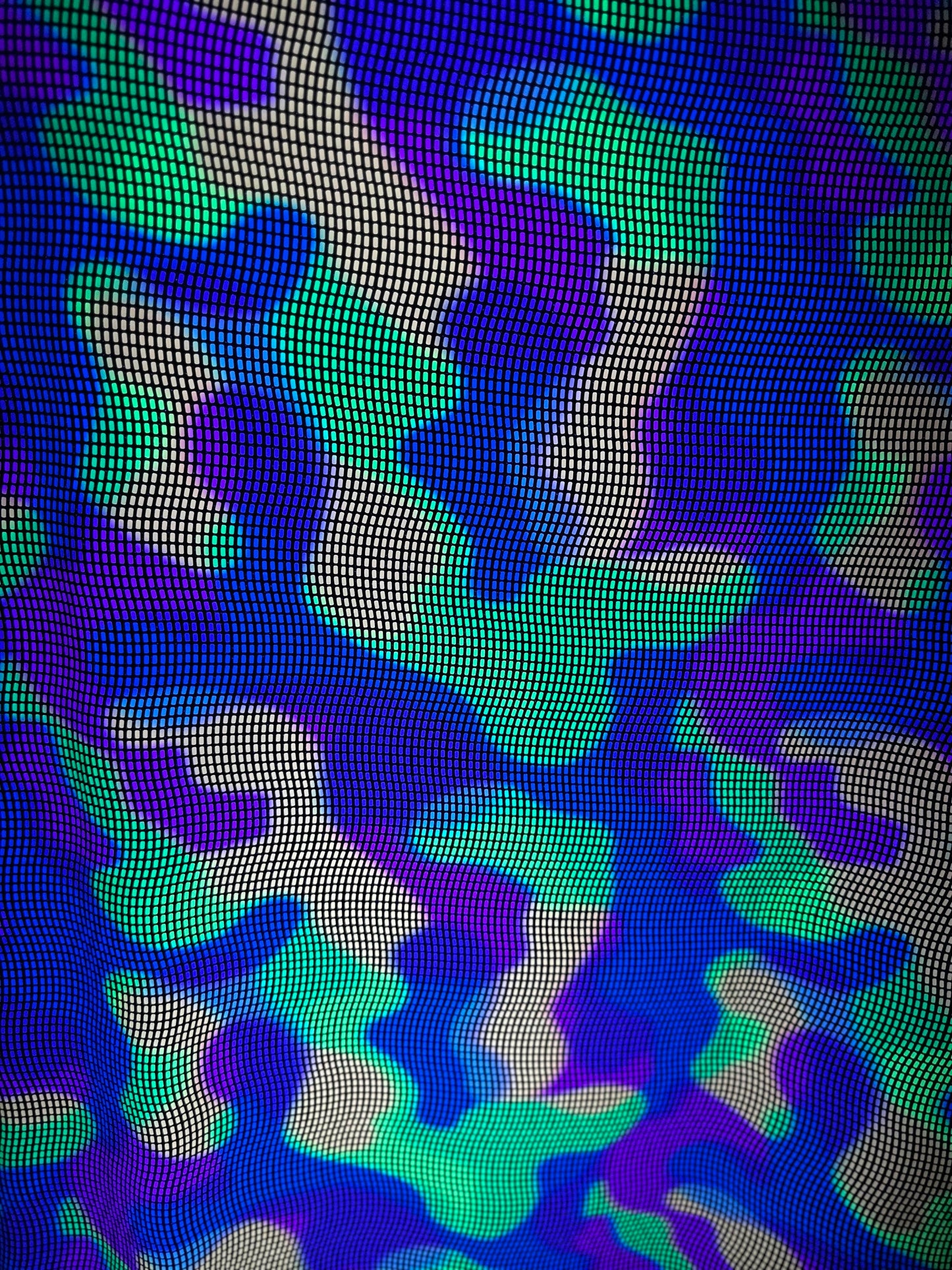 New Tie dye UV light geometric sequins on metallic nylon spandex 2-way stretch 58/60”