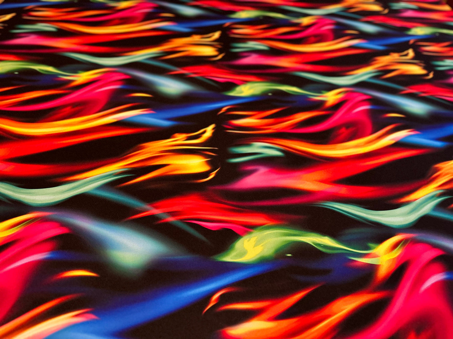 Luxury Flames design multicolor print on great quality of nylon spandex 4-way stretch