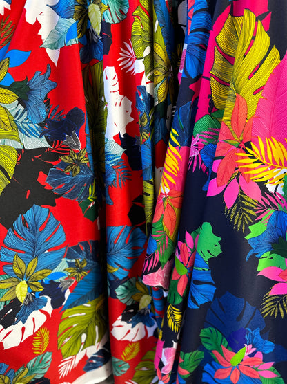 New Hawaiian design print on great quality of spandex scuba 4-way stretch 58/60”